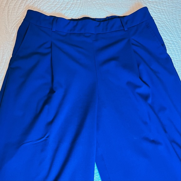 Royal Blue Cropped Wide Leg Pant - Picture 2 of 9